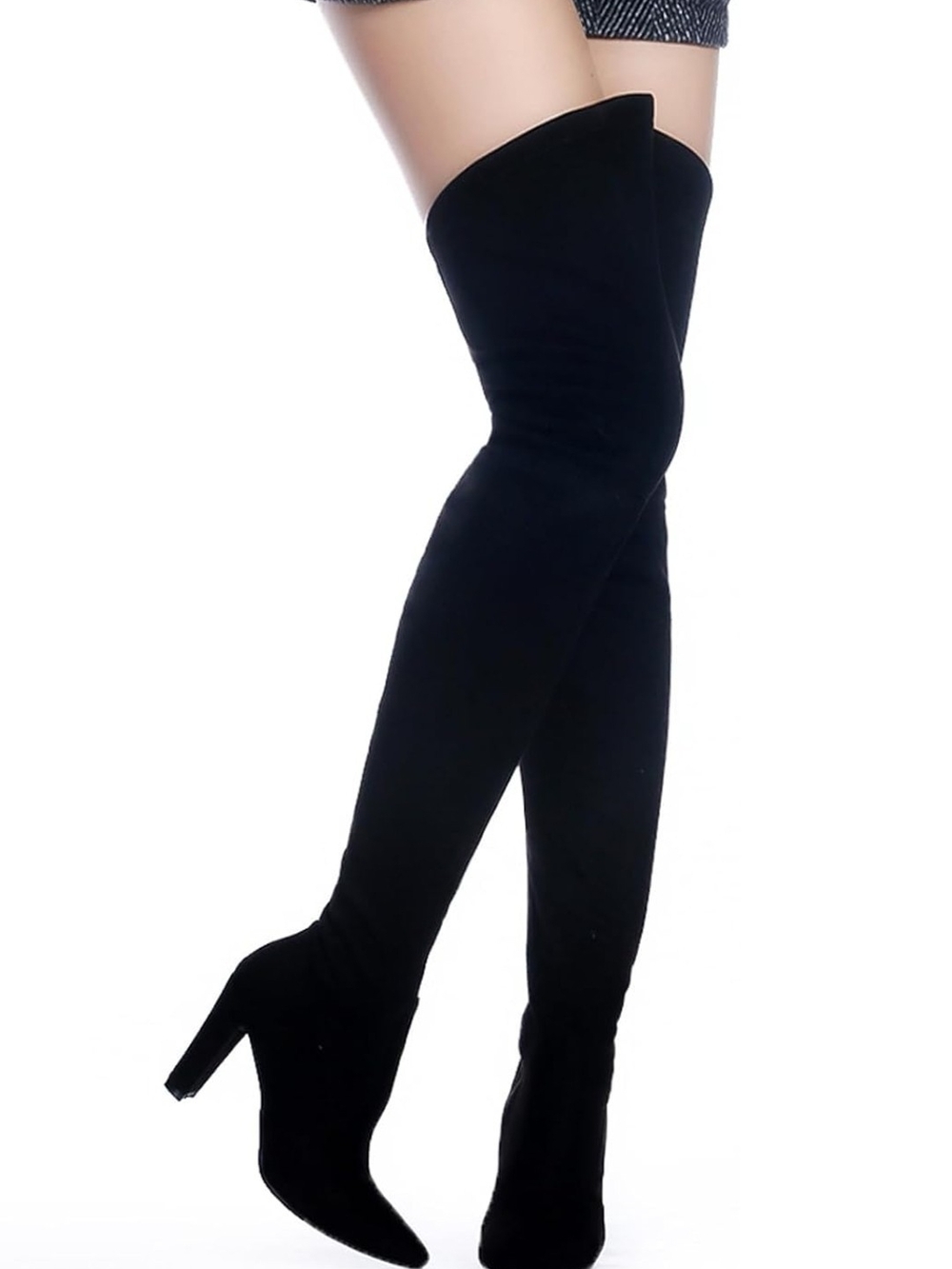 Black Over-the-Knee Stretch Boots, NWT  High Heel - Winter Boots